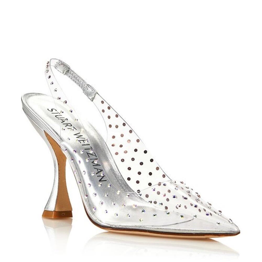 COPY - Stuart Weitzman Clear Rhinestone Slingback Pumps